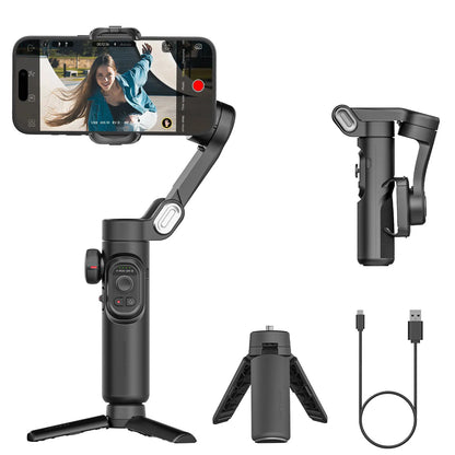 XE Smart Gimbal Stabilizer for Smartphones with Magnetic Fill Light and 3-Axis Foldable Design for Video Recording